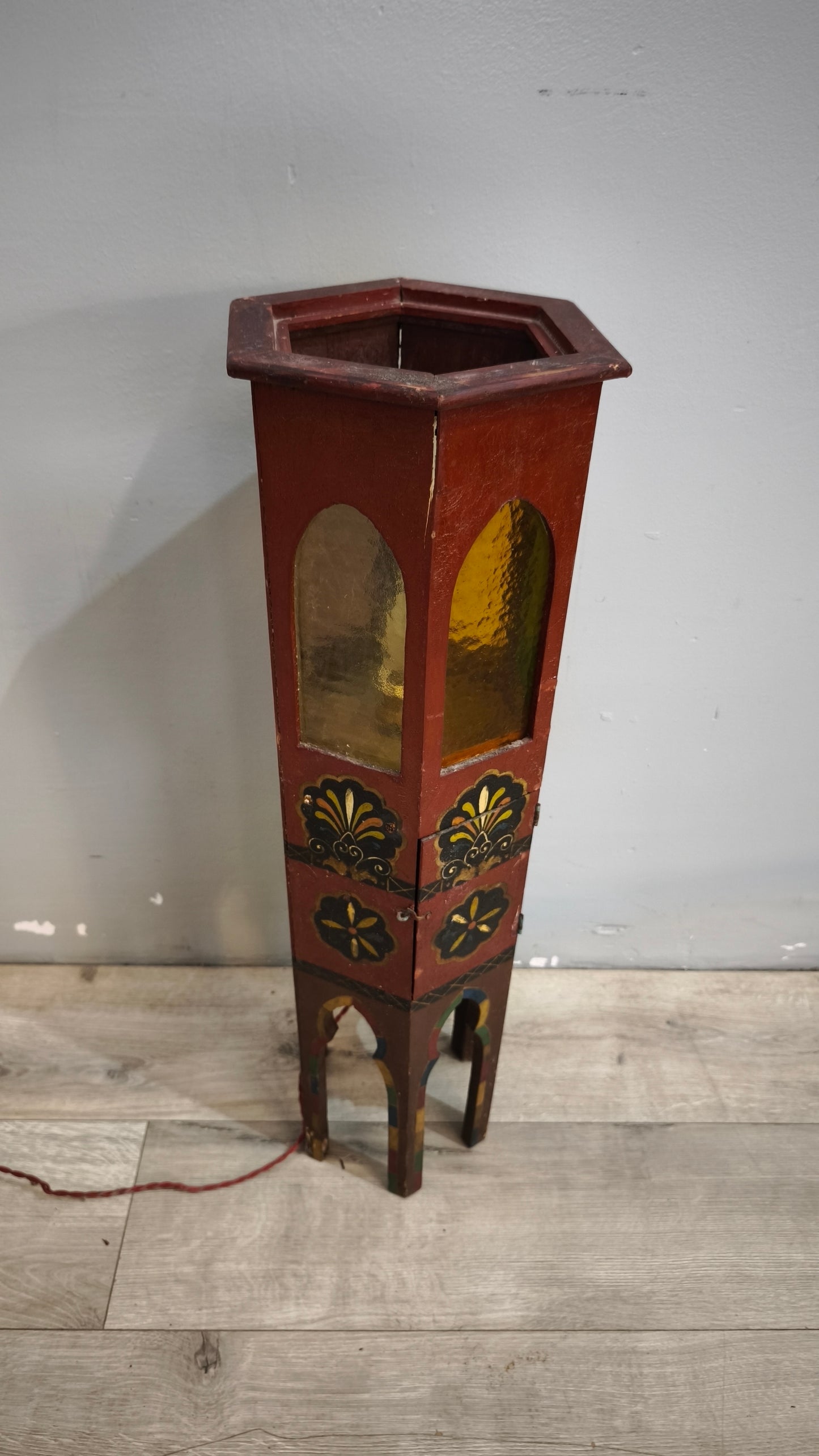 238 Lampada esagonale dipinta marocchina