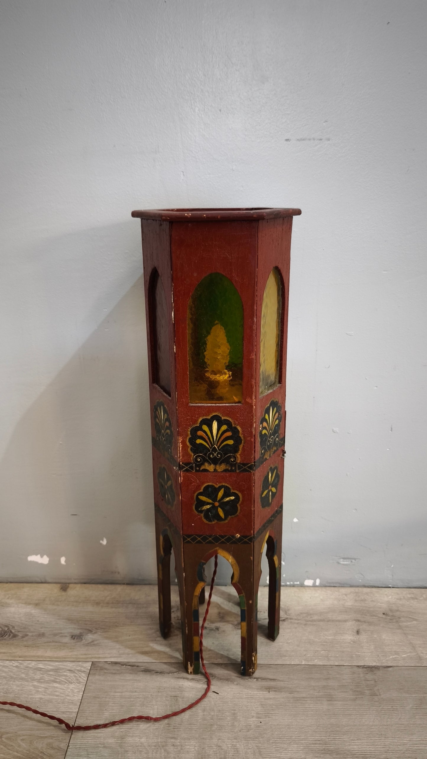 238 Lampada esagonale dipinta marocchina