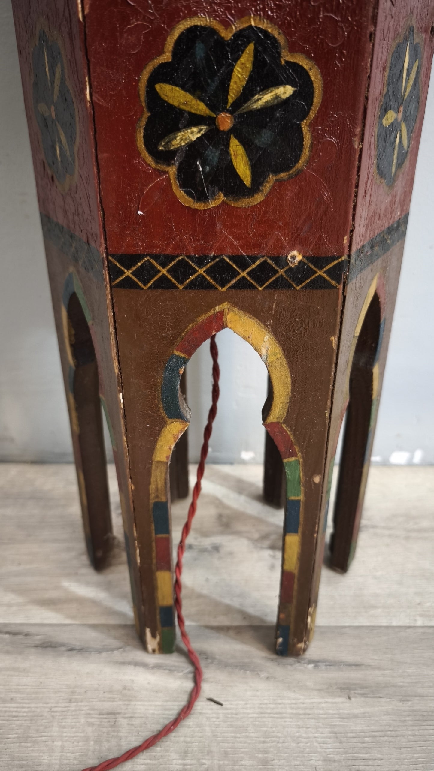 238 Lampada esagonale dipinta marocchina