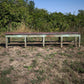 Bancone industriale vintage in legno con piano rivestito in ferro