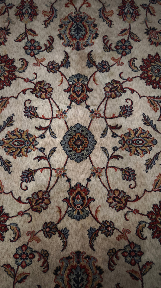 92535 Tappeto in tessuto naturale con decorazione a motivo floreale 240cm x 140cm