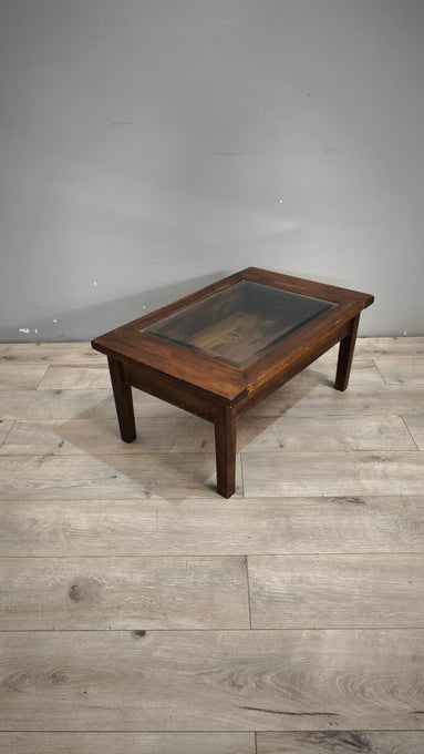 92575 Tavolino da salotto con teca a scorrimento