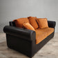 92568 Divano due posti con cuscini color arancio