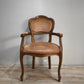 92587 Poltroncina in legno e tessuto rosa con braccioli