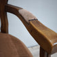 92587 Poltroncina in legno e tessuto rosa con braccioli