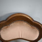 92587 Poltroncina in legno e tessuto rosa con braccioli