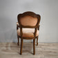 92587 Poltroncina in legno e tessuto rosa con braccioli