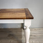 92593 Tavolo allungabile con base bianca e piano in legno