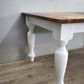 92593 Tavolo allungabile con base bianca e piano in legno