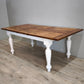 92593 Tavolo allungabile con base bianca e piano in legno