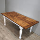 92593 Tavolo allungabile con base bianca e piano in legno