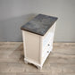 92592 Comodino in legno dipinto bianco con piano grigio