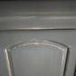 92591 Credenzina due sportelli dipinta azzurra con piano in legno