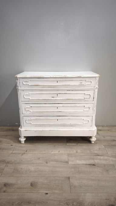 92704 Comò in legno dipinto bianco