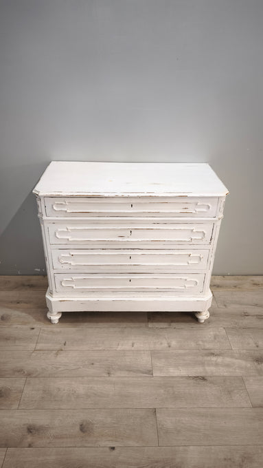 92704 Comò in legno dipinto bianco