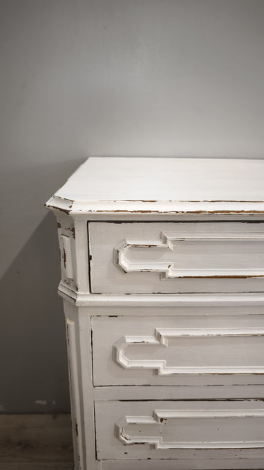 92704 Comò in legno dipinto bianco