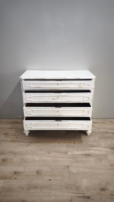 92704 Comò in legno dipinto bianco