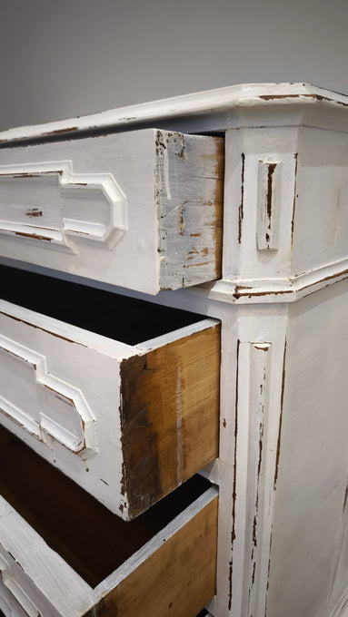 92704 Comò in legno dipinto bianco