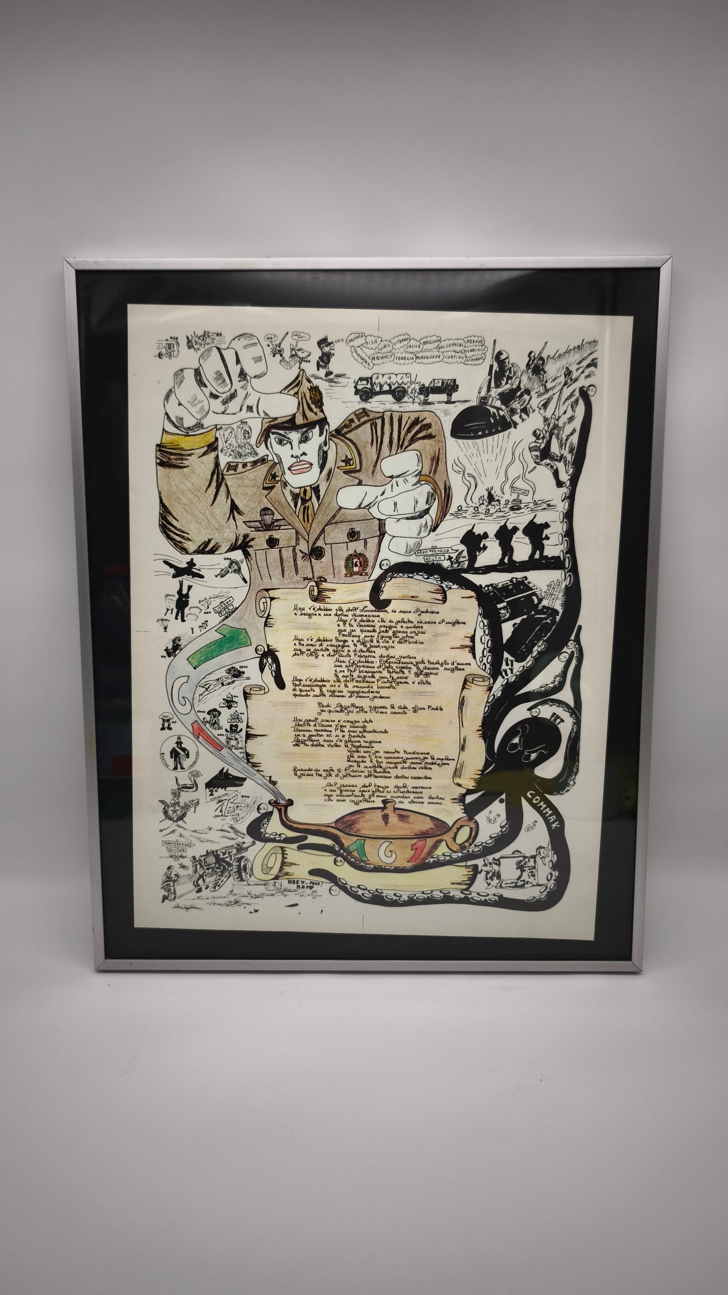92735 Quadro stampa disegno caricaturale Folgore