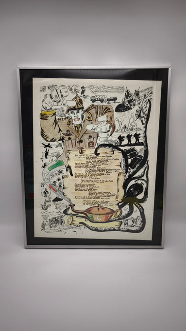 92735 Quadro stampa disegno caricaturale Folgore