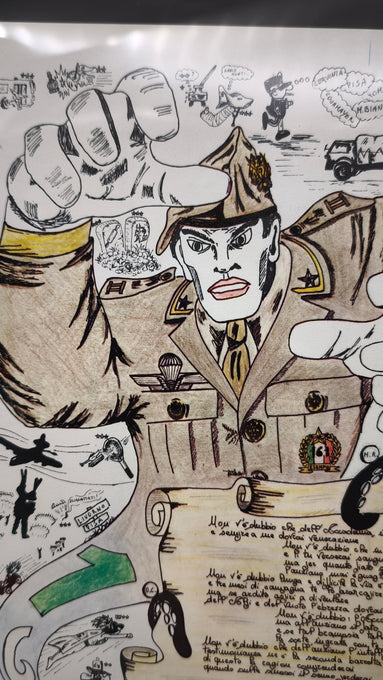 92735 Quadro stampa disegno caricaturale Folgore