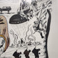 92735 Quadro stampa disegno caricaturale Folgore