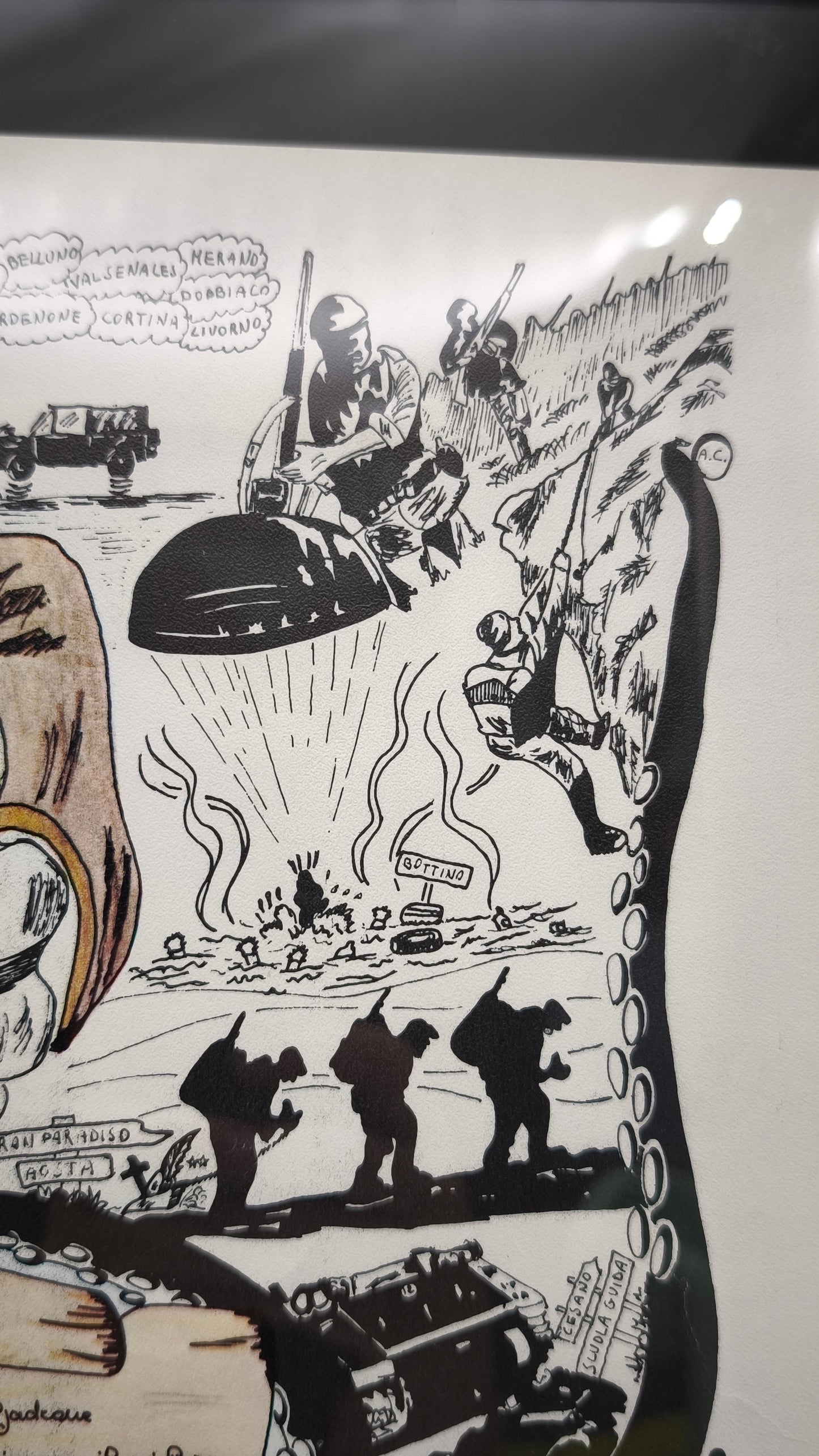 92735 Quadro stampa disegno caricaturale Folgore