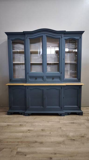 92759 Credenza due corpi in legno dipinta azzurra