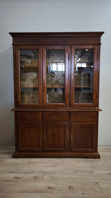 92745 Vetrina tre ante in legno massello