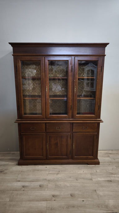 92745 Vetrina tre ante in legno massello