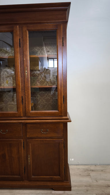 92745 Vetrina tre ante in legno massello