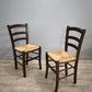 92841 Set n 6 sedie in legno con seduta in paglia