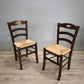 92840 Set n 4 sedie in legno con seduta in paglia
