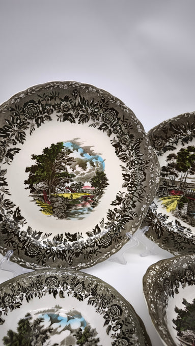 92777 Servizio di piartti per 6 persone tre misure con doppio piano W.H. Grindley & Co Ltd, Staffordshire, England
