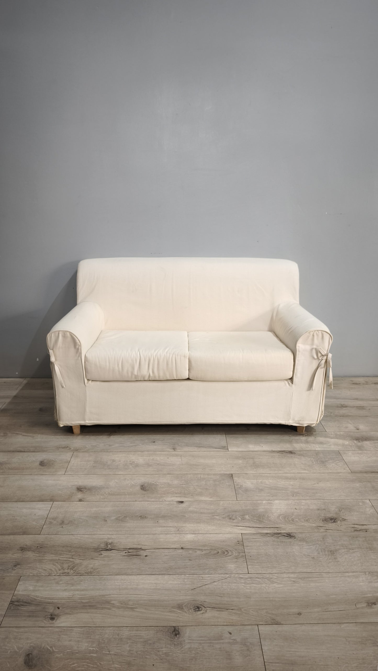 92855 Divano due posti in tessuto bianco