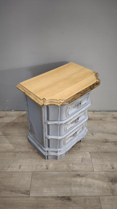93018 Coppia comodini verniciati con piano in legno