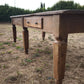 Antico tavolo in legno massello di quercia