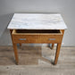 93155 Tavolo in legno con cassetto e piano in marmo