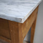 93155 Tavolo in legno con cassetto e piano in marmo