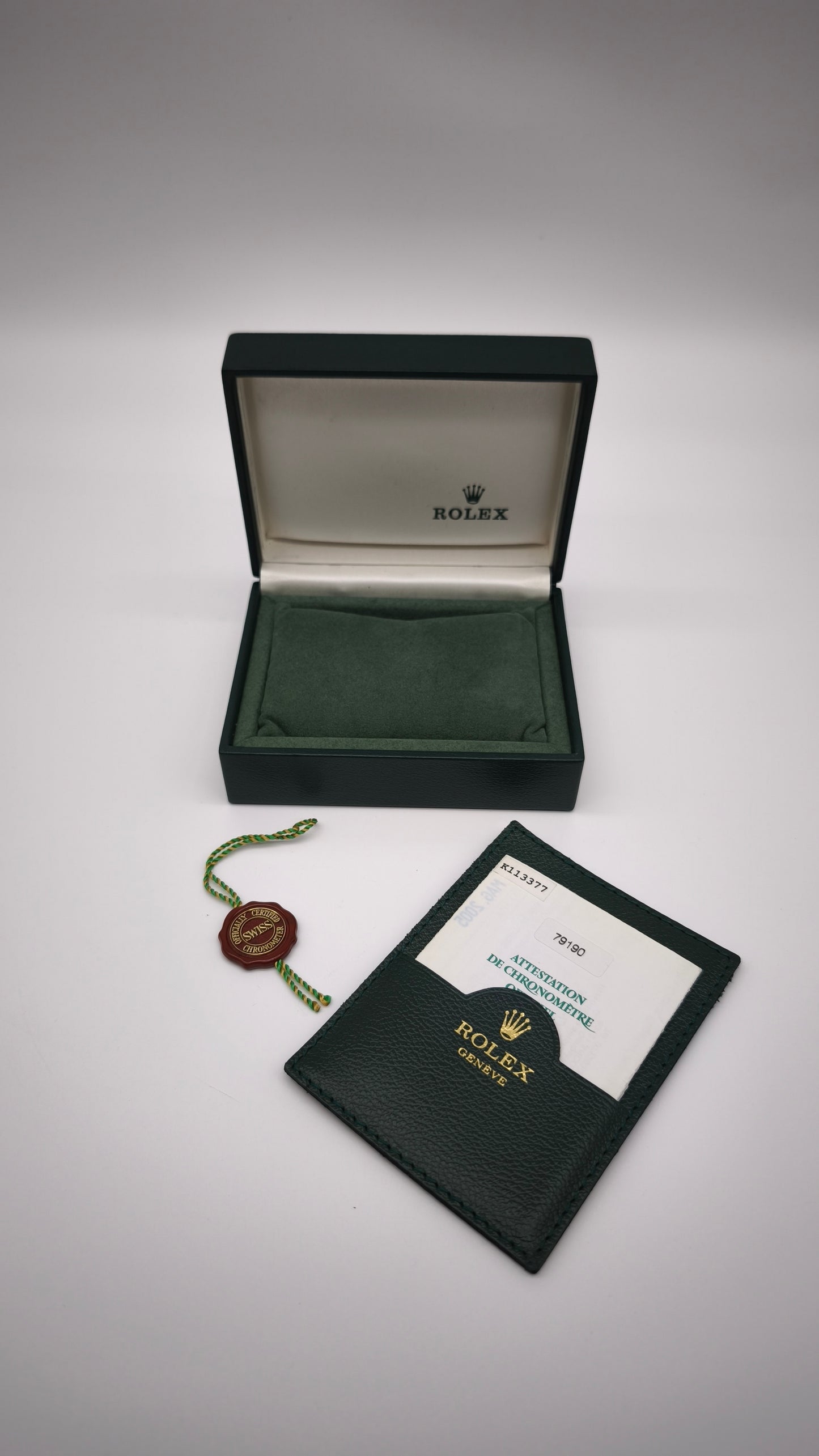 93044 Scatola Rolex verde con contro scatola