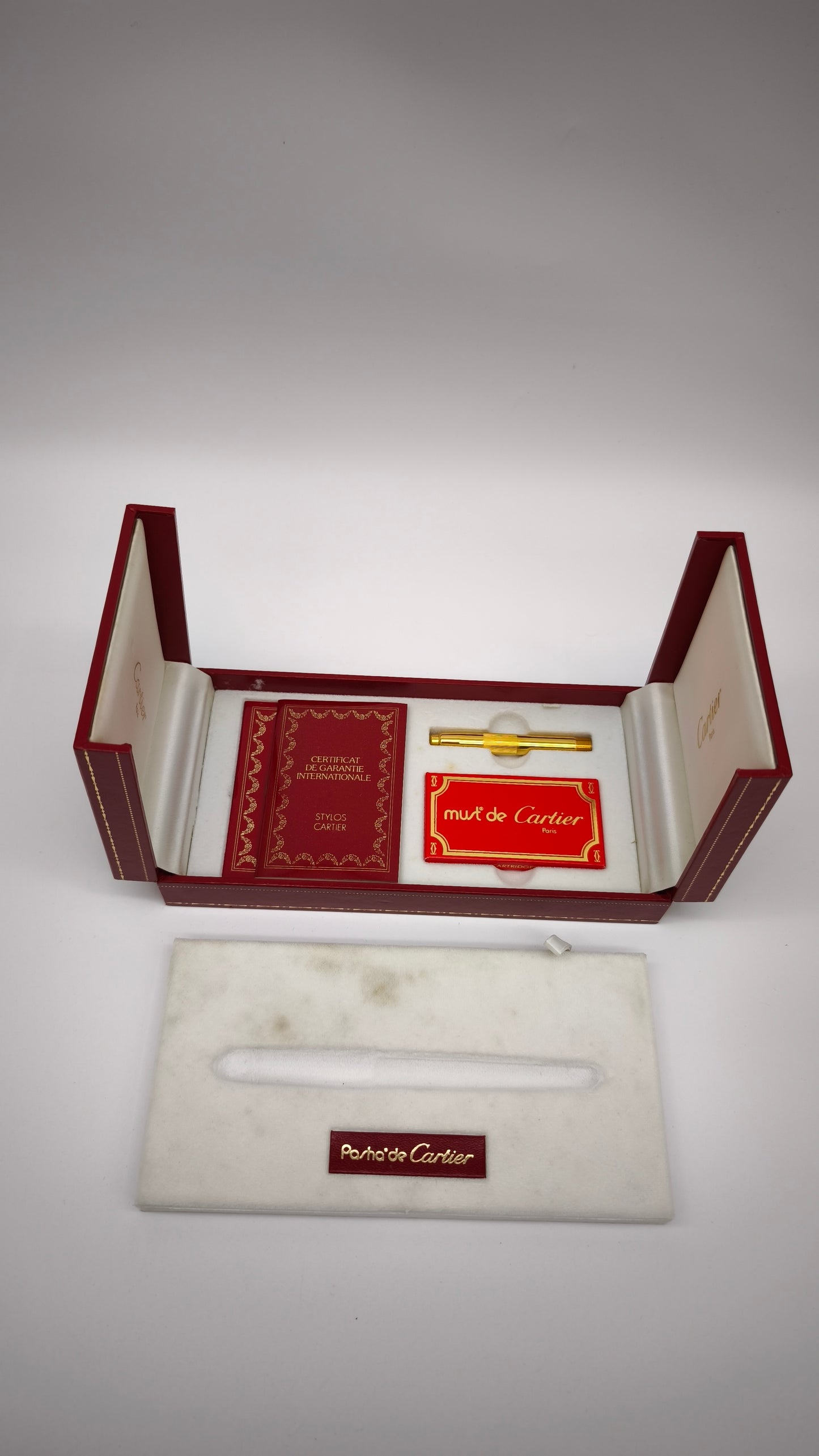 248 Scatola box penna Pasha' de Cartier vintage rossa