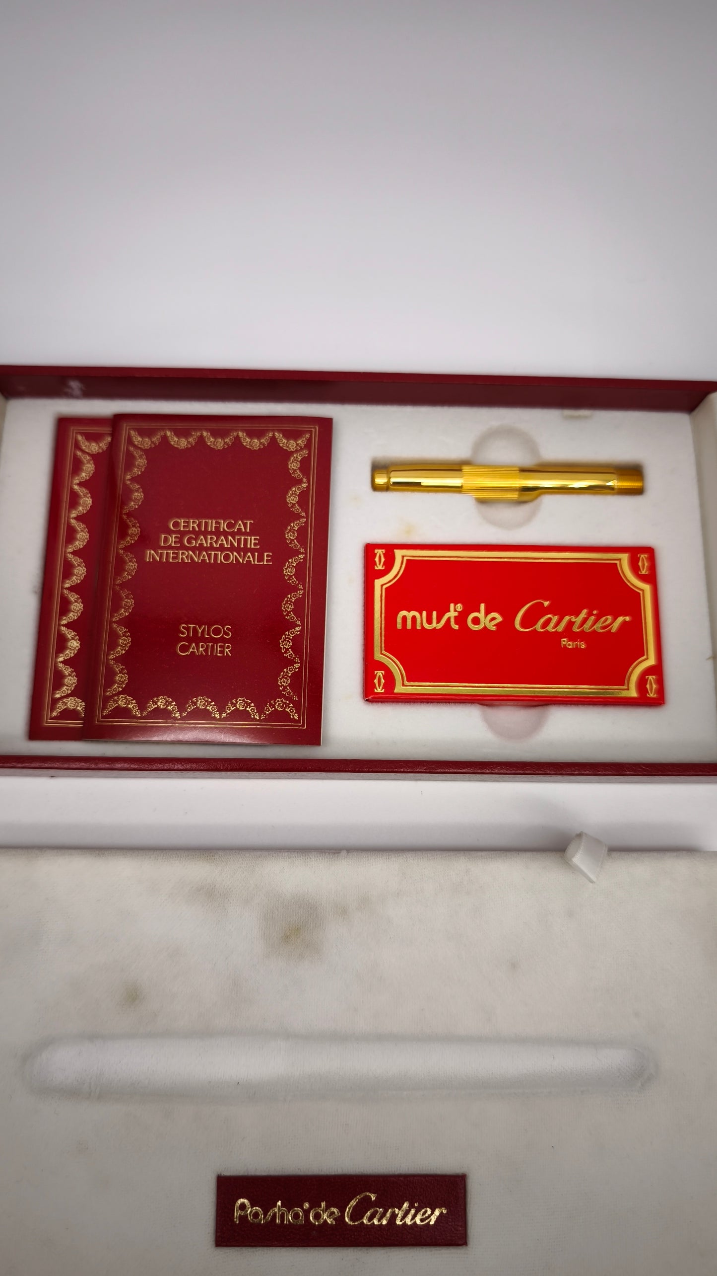 248 Scatola box penna Pasha' de Cartier vintage rossa
