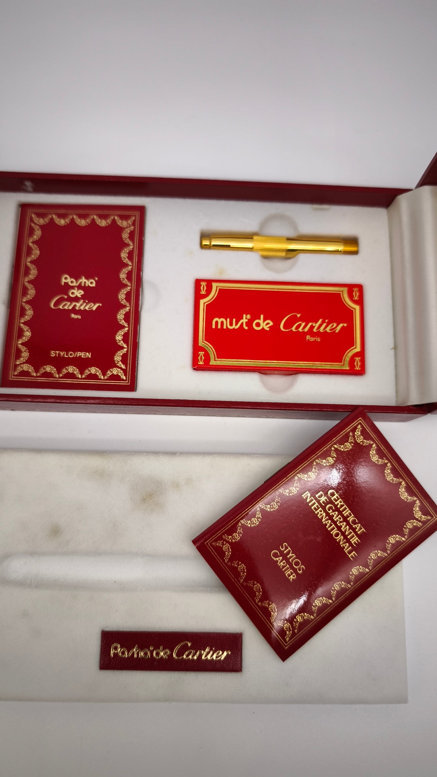 248 Scatola box penna Pasha' de Cartier vintage rossa