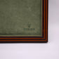 256 Vassoio espositore Rolex con cornice in legno filettato e panno in velluto verde, anni '80/90