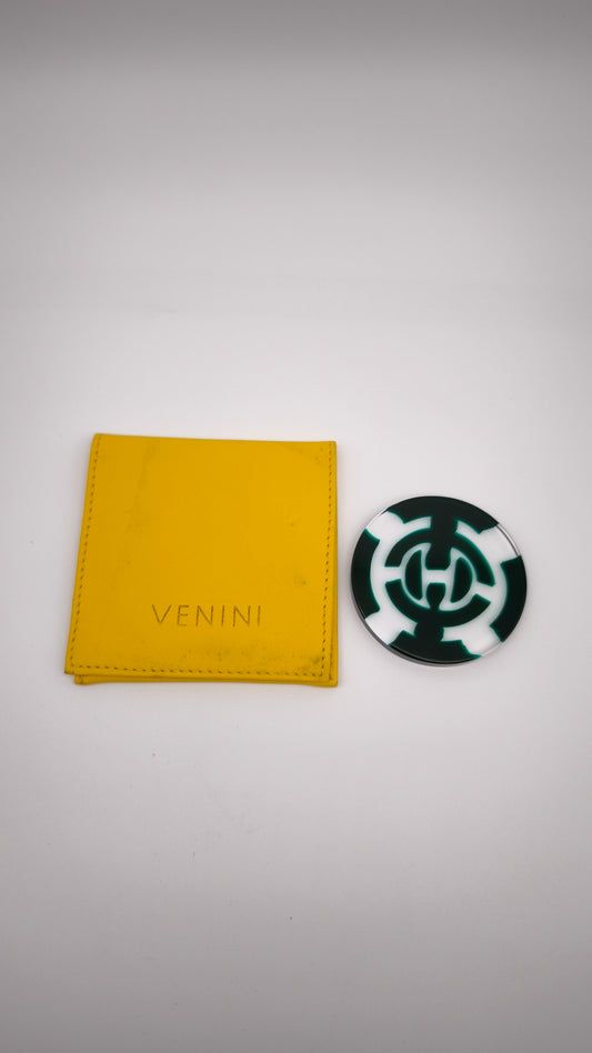 93040 Placca in vetro firmata Venini con custodia, anni '90