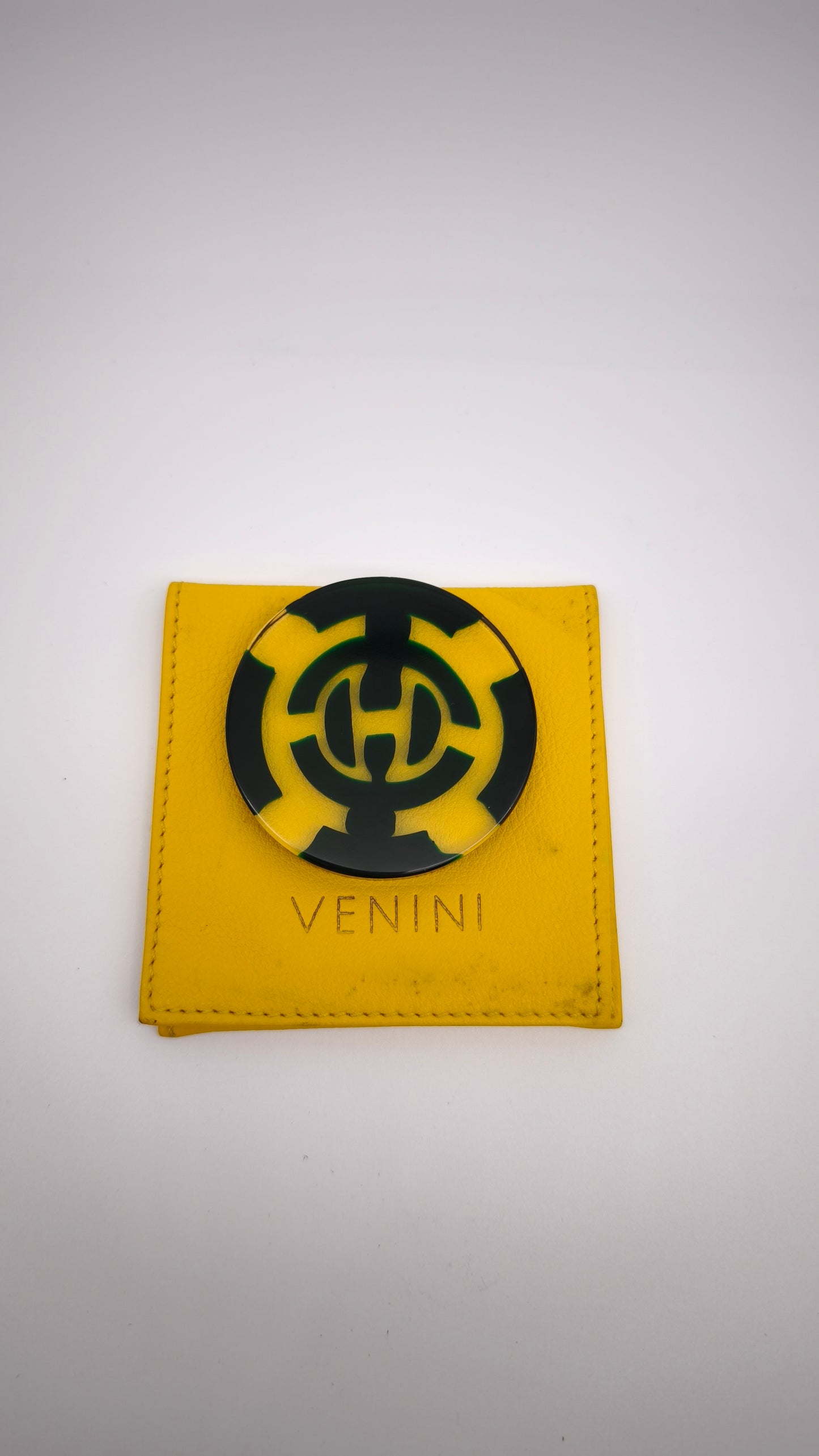 93040 Placca in vetro firmata Venini con custodia, anni '90
