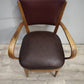 93259 Poltroncina in legno con seduta e schienale in similpelle marrone
