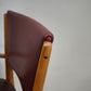 93259 Poltroncina in legno con seduta e schienale in similpelle marrone