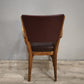 93259 Poltroncina in legno con seduta e schienale in similpelle marrone
