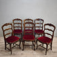 93286 Set n 6 sedie stile provenzale con seduta rossa